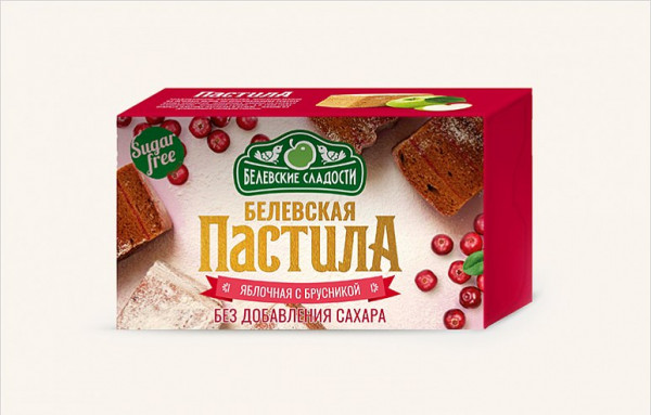 №2 Пастила  200г диетическая с КЛЮКВОЙ, НОВЫЙ ФОРМАТ (4*50г)    в Полевской