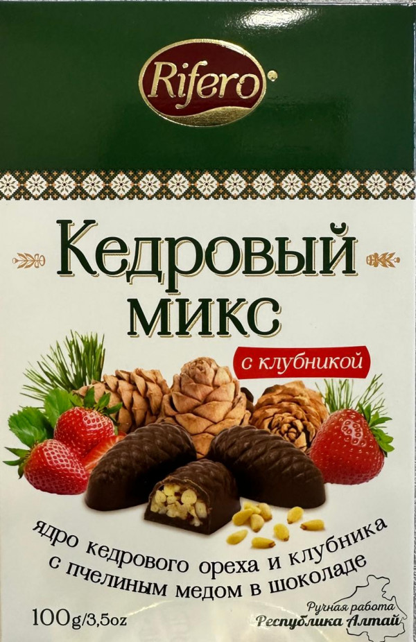 №1 Риф и ко Конфеты "Кедровый микс КЛУБНИКА" 100г     в Полевской